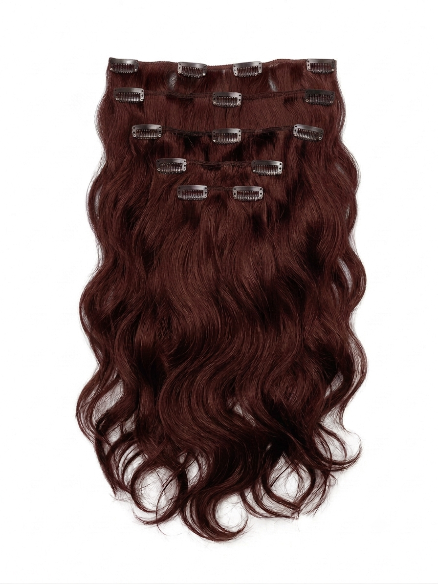 20" Indian Remy Clip-In Hair Extensions - Auburn