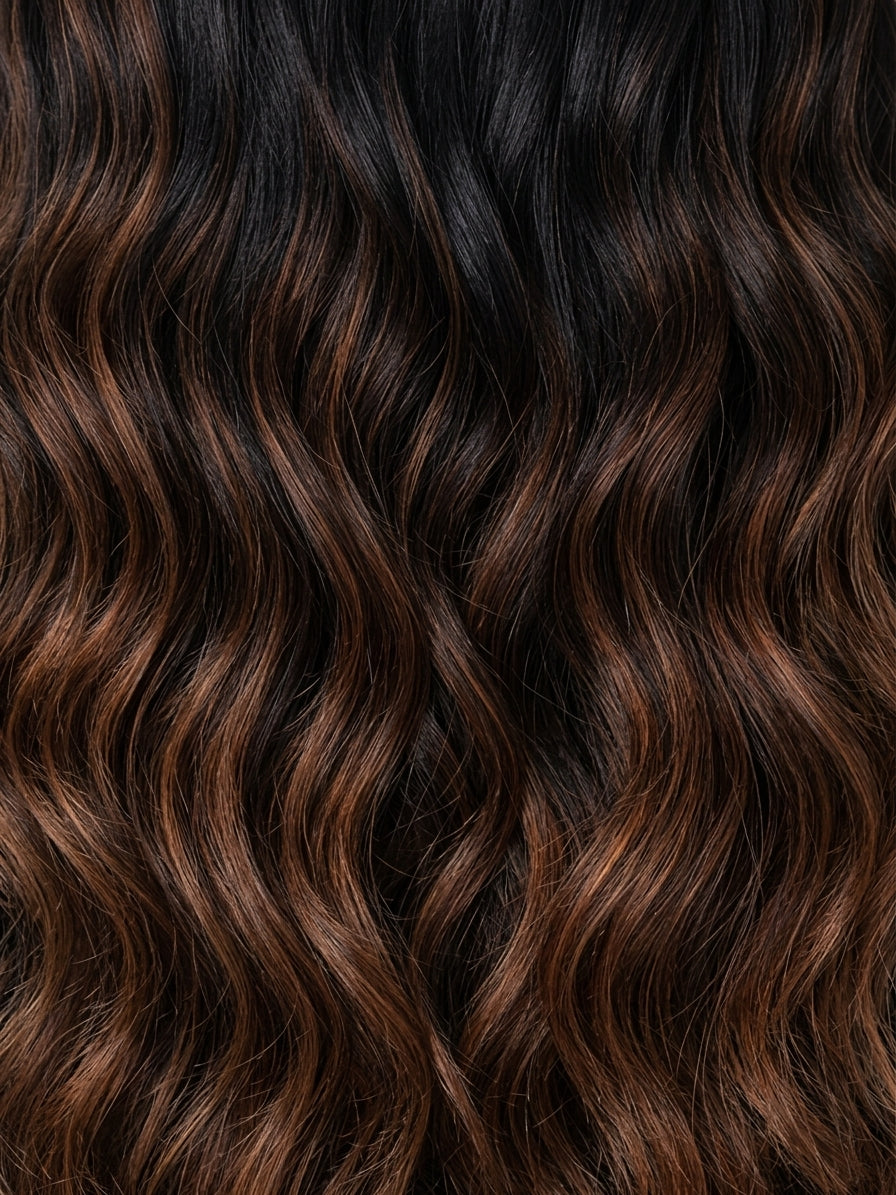 20" Indian Remy Clip-In Hair Extensions - Chestnut Balayage