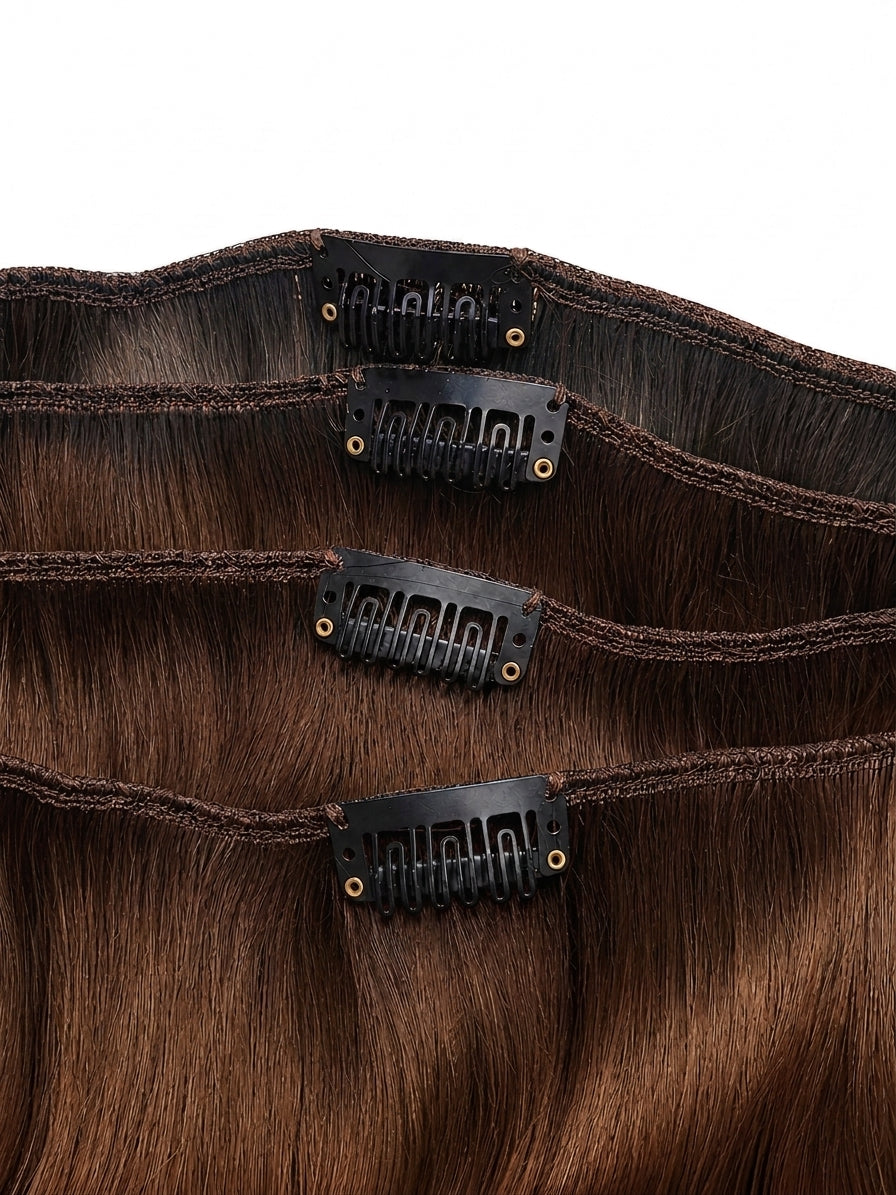 20" Indian Remy Clip-In Hair Extensions - Chestnut Balayage