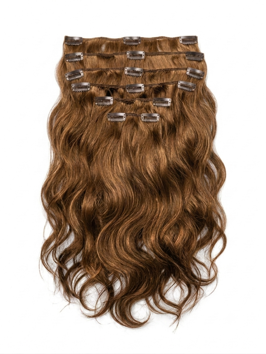 20" Indian Remy Clip-In Hair Extensions - Golden Brown