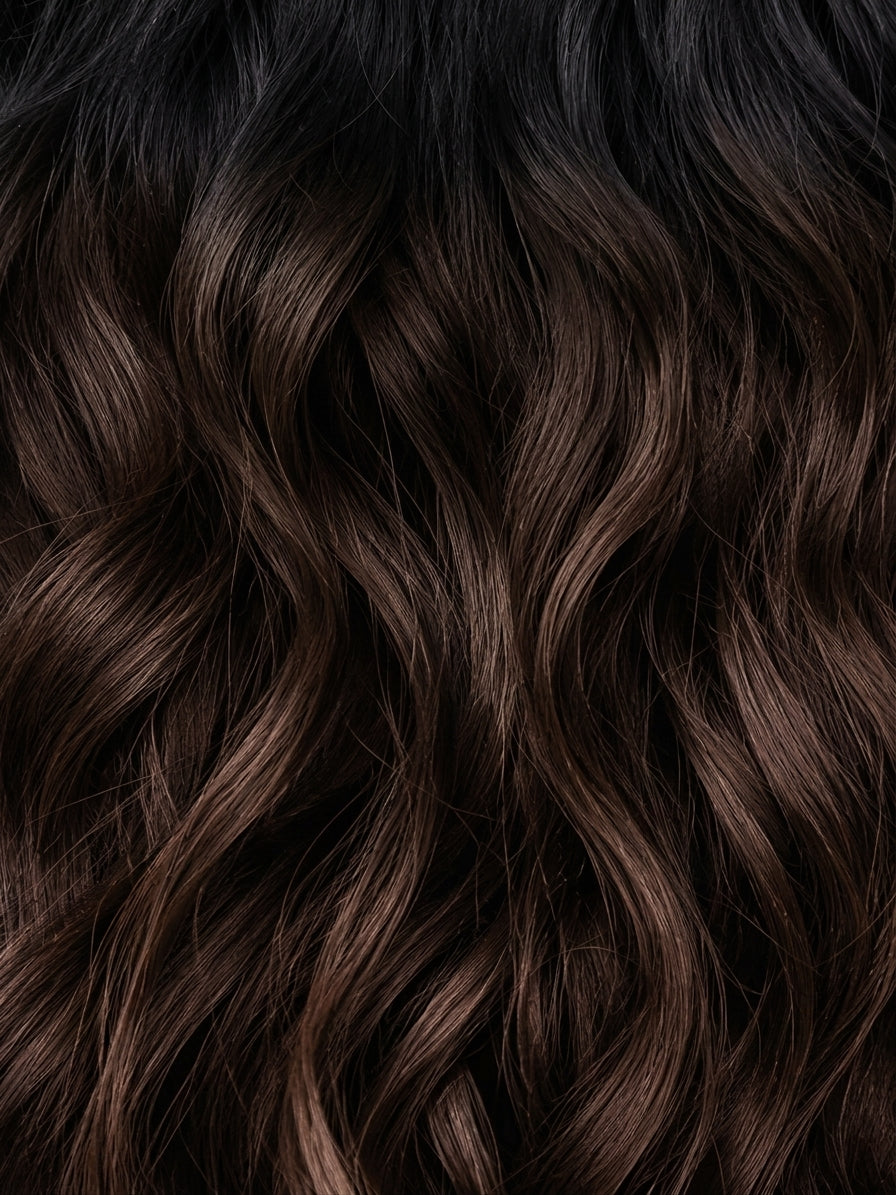 20" Indian Remy Clip-In Hair Extension - Rooted Mix Chocolate