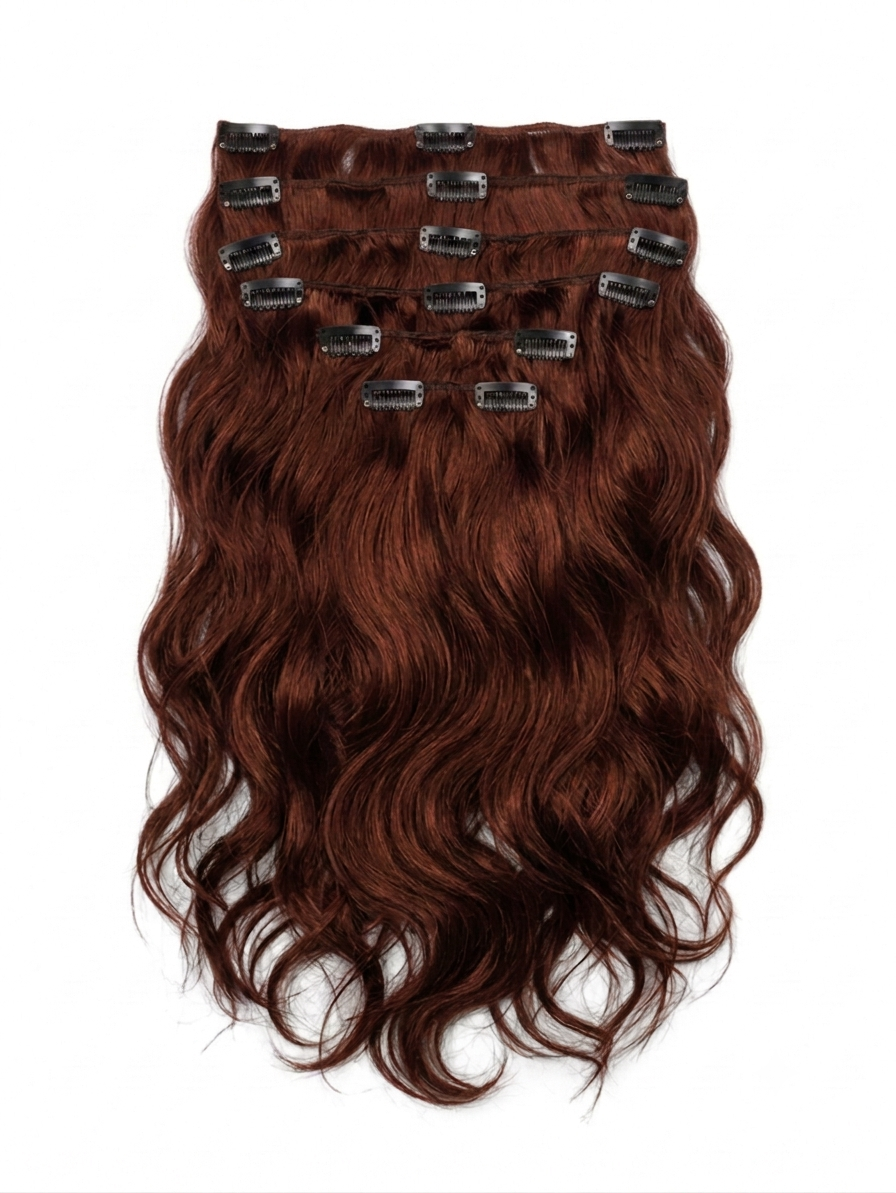 20" Indian Remy Clip-In Hair Extensions - Auburn
