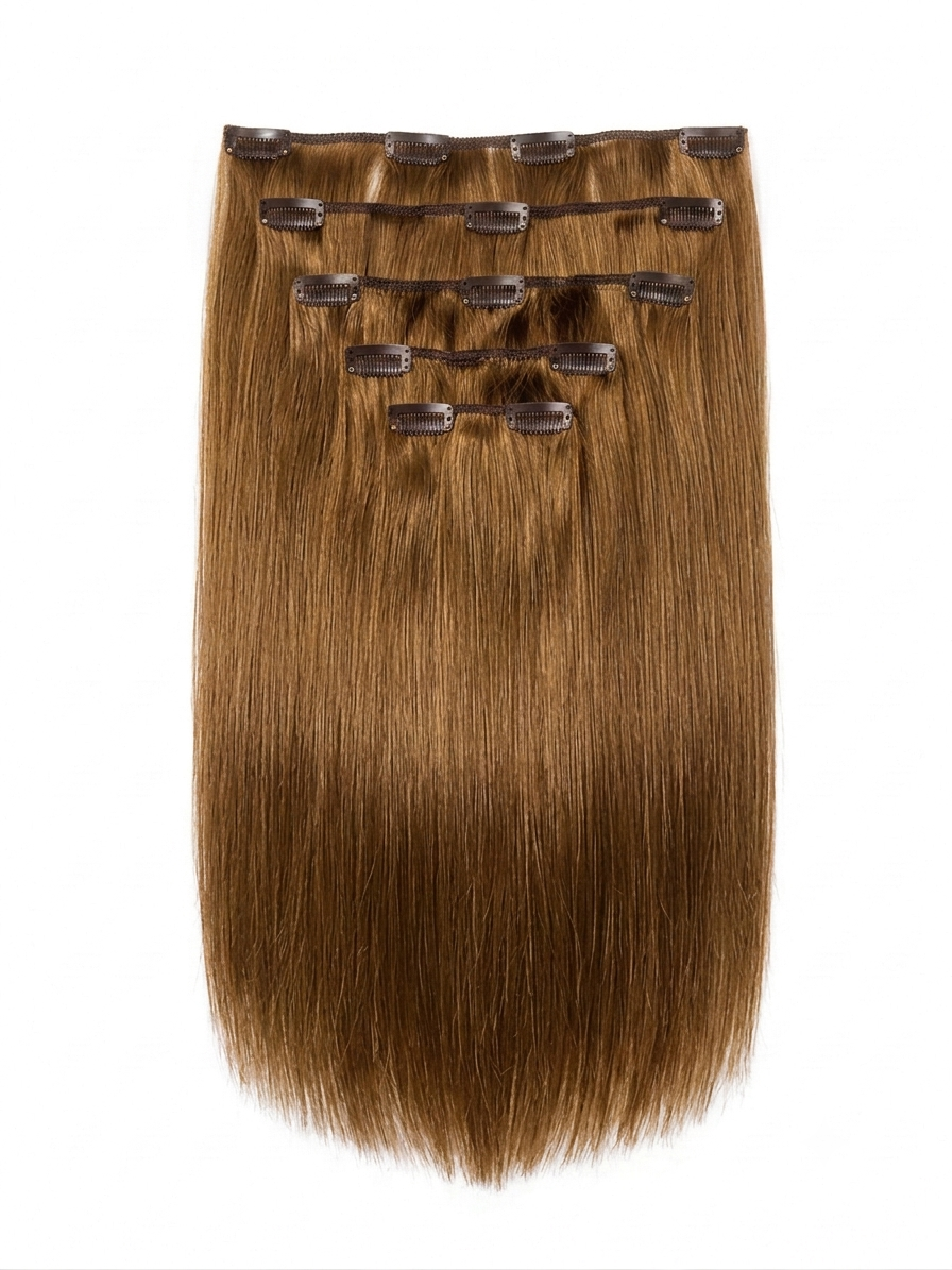 20" Indian Remy Clip-In Hair Extensions - Golden Brown
