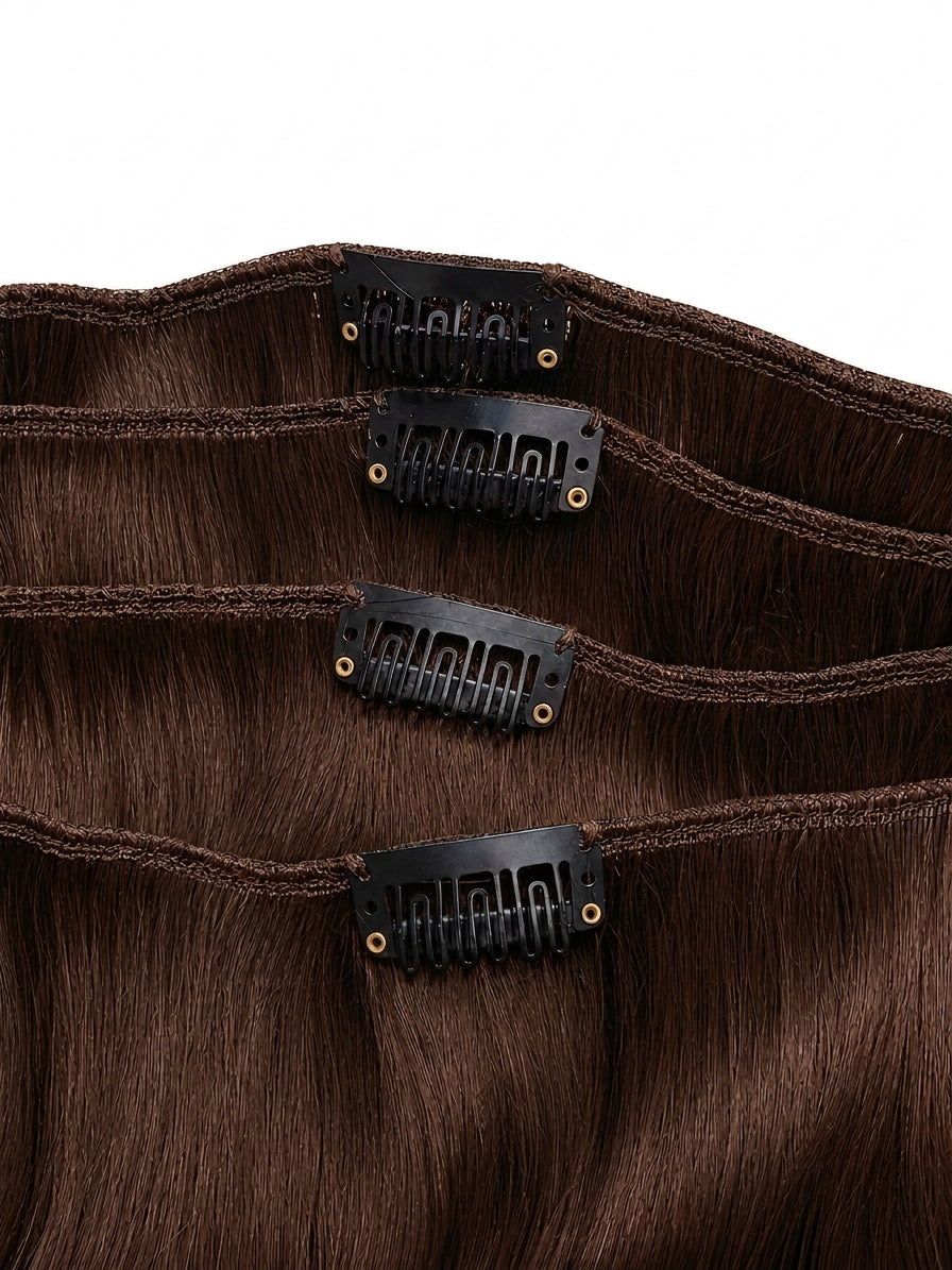 20" Indian Remy Clip-In Hair Extensions - Medium Brown