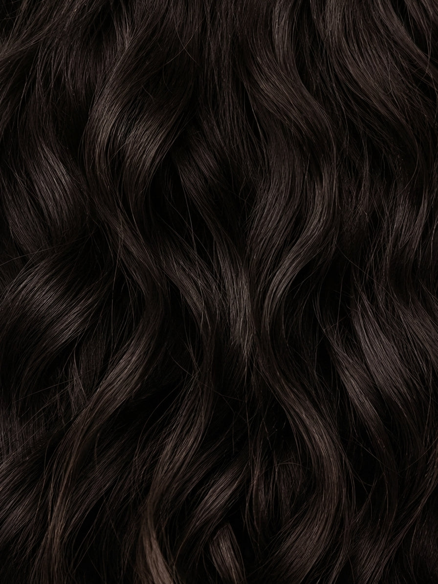 20" Indian Remy Clip-In Hair Extensions - Brown Black