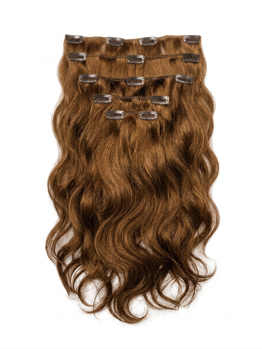 20" Indian Remy Clip-In Hair Extensions - Golden Brown