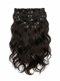 20" Indian Remy Clip-In Hair Extensions - Brown Black