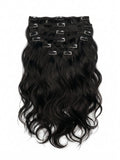 20" Indian Remy Clip-In Hair Extensions - Jet Black