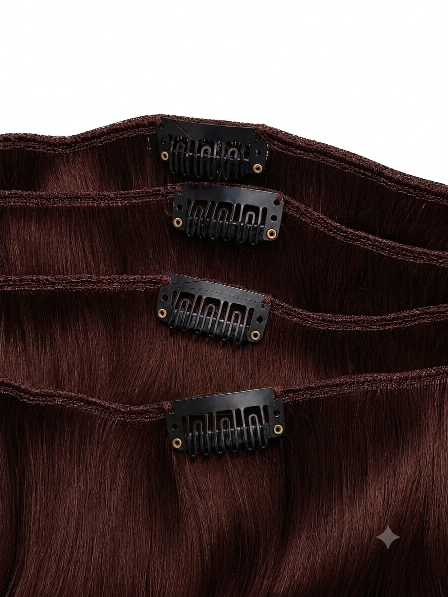 20" Indian Remy Clip-In Hair Extensions - Auburn